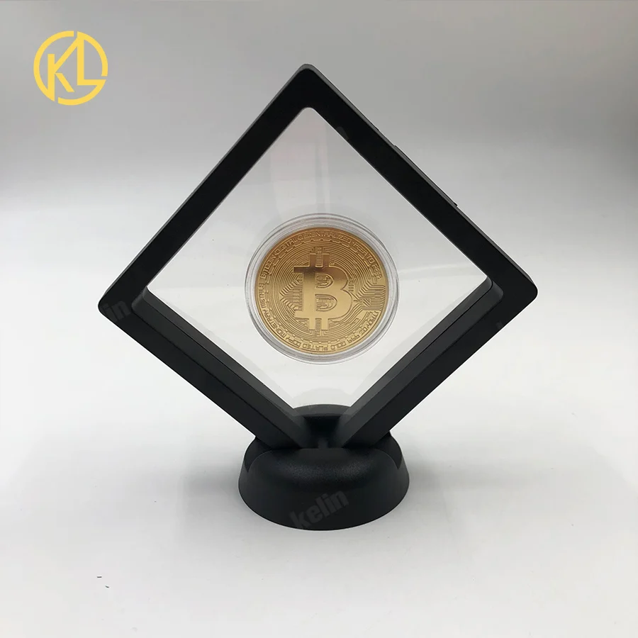 

Hot sale Gold plated Cryptocurrency Coin Bitcoin Litecoin Ripple Ethereum Metal Commemoration Metal Coin with Showing Stand