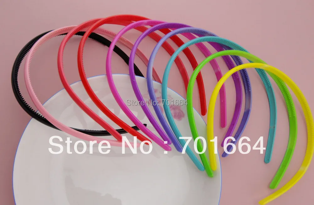 10PCS 8mm thick strong shiny colorful Plastic Hair Headbands with teeth Children boutique hair