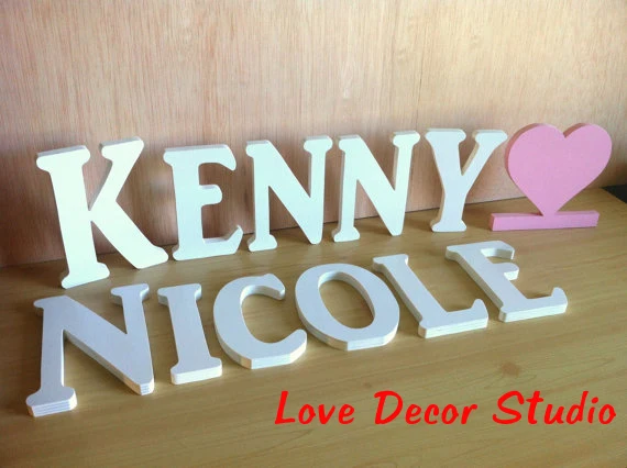 

Custom nursery name sign, wood baby name, girl nursery decor, personaized name sign, containing pink heart