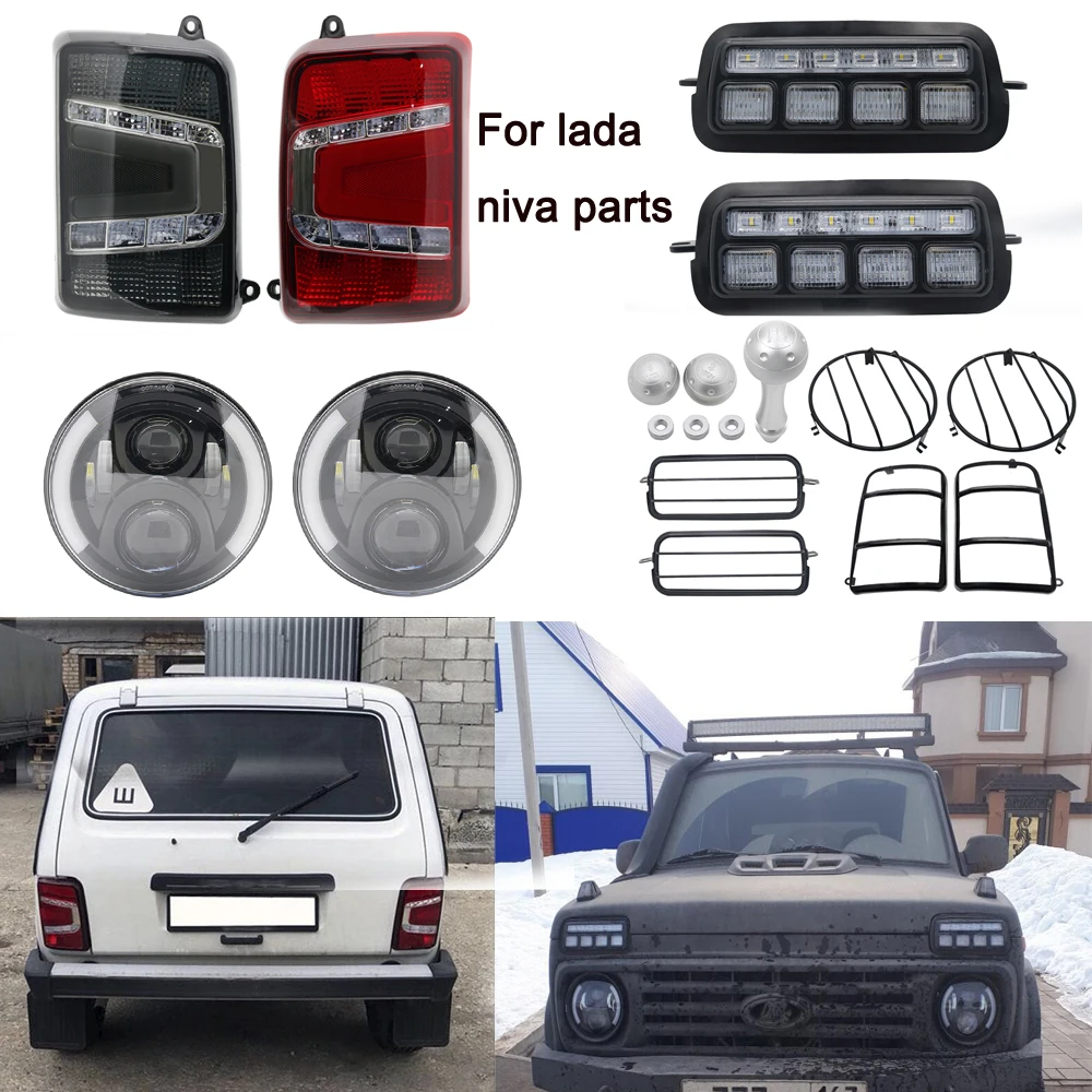 

For Lada Niva 4x4 LED Daytime Running Lights tail light headlight cover with a running turn signal car styling accessories