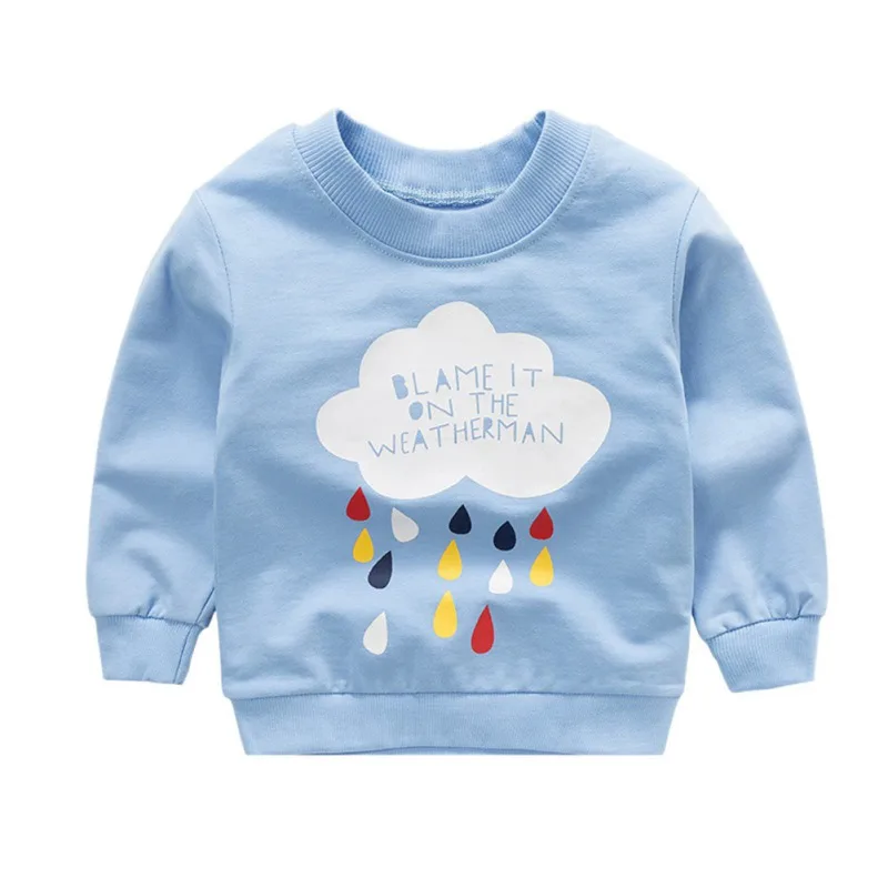 

autumn long sleeve Sweatshirt baby boys and girls cloud and rain print casual Sweatshirt