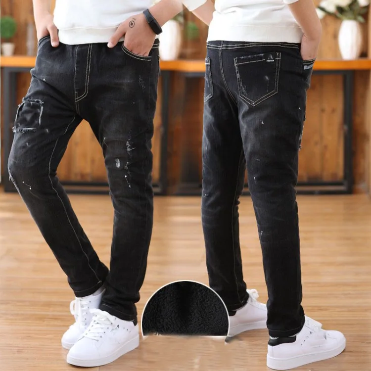 

The New Winter Boy Plus Velvet Thick Warm Casual Jeans