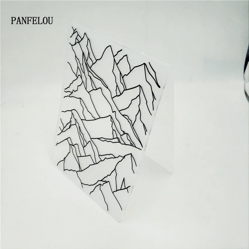 

PANFELOU Mountains in the sketch Embossing folders Plastic For Scrapbooking DIY Template Fondant Cake Photo Album Card Making