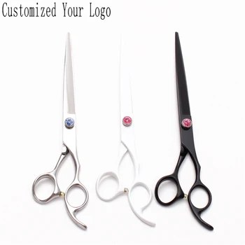 

8" 440C Customized Logo Cutting Shears Regular Scissors Professional Pets Scissors Grooming-for-dog Animal Shears Add Bag C9102