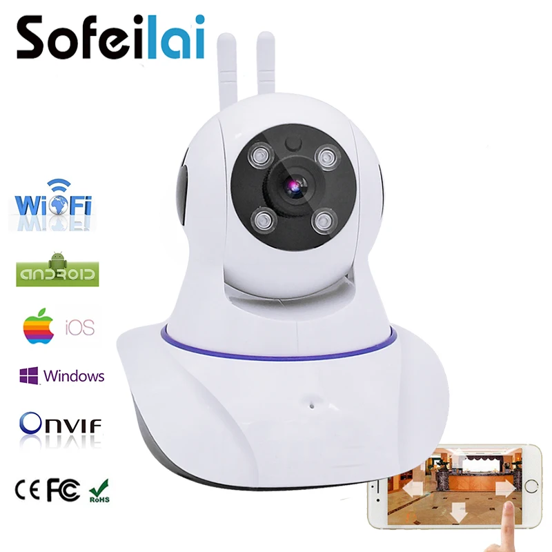 1MP HD wireless smart baby IP camera home security pan tilt infrared night vision two way audio onvif vedio record CCTV cameras wireless ip camera wifi onvif two way audio pan tilt ir night vision home surveillance video security camera cctv network ip cam