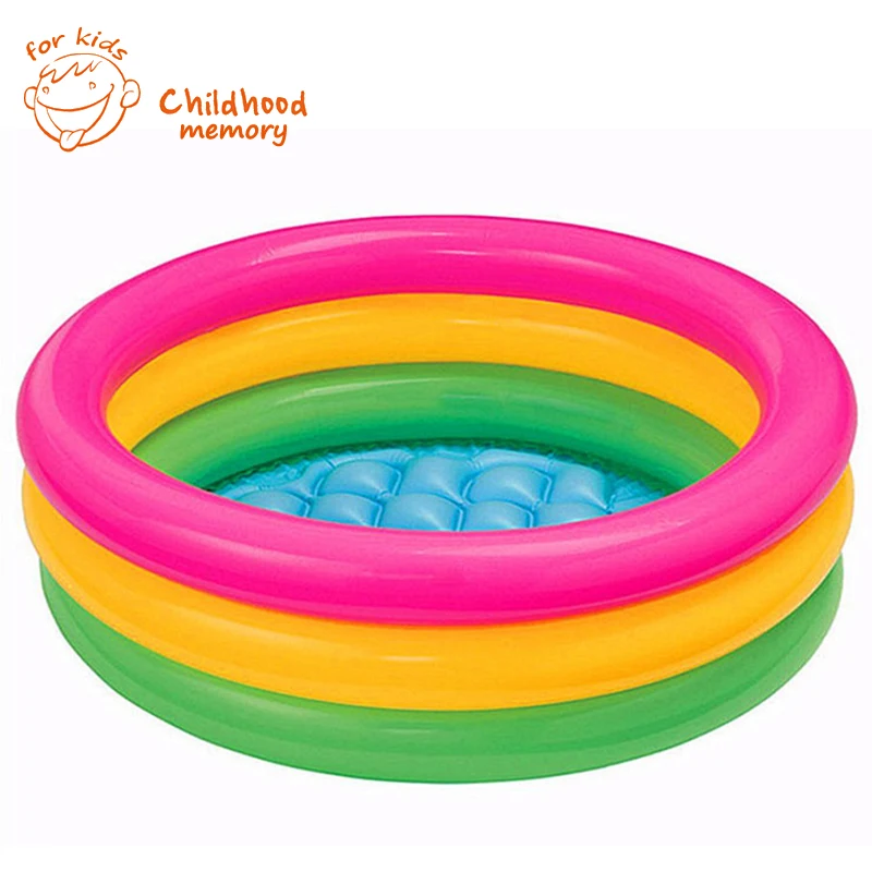 Bathroom 60cm Three Rings Baby Infant Inflatable Swimming Pool Paddling