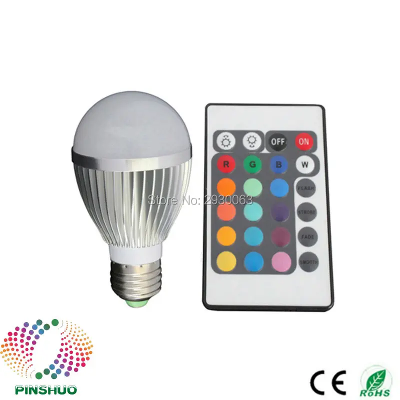 

(10PCS/Lot) Bridgelux Chip 3W LED Bulb RGB LED Light Remote Color Change Spotlight Lamp
