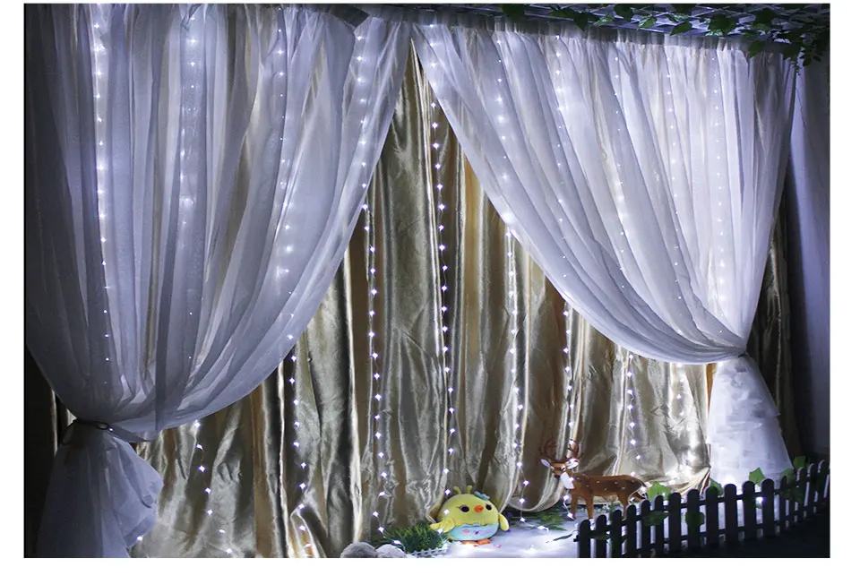300leds Copper Wire USB Curtain Led String Light (18)