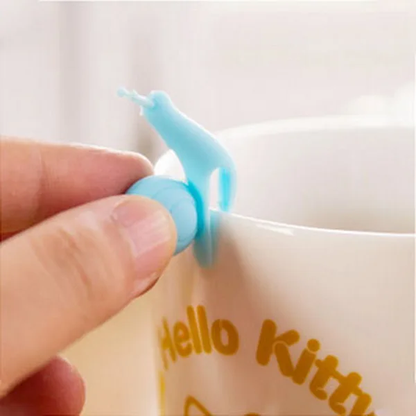 5 PCS Cute Snail Shape Silicone Tea Bag Holder Cup Mug Candy Colors Gift Set