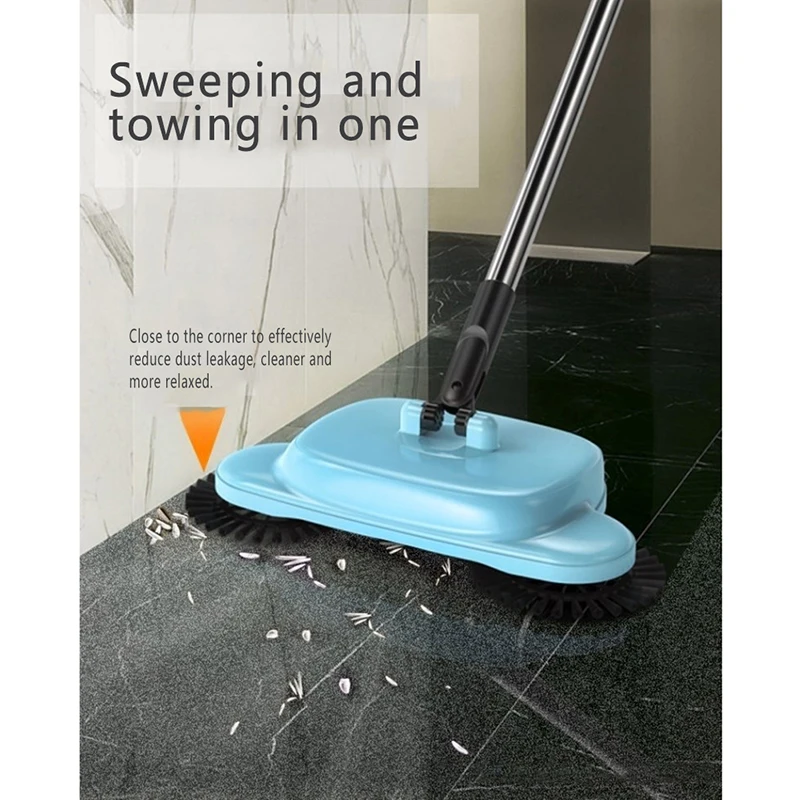

Household Stainless Steel Sweeping Machine Push Type Broom Dustpan Handle Household Vacuum Cleaner Hand Push Sweeper Home Clean
