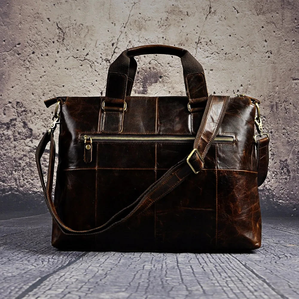  Men Genuine Leather Office Maletas Business Briefcase 15.6