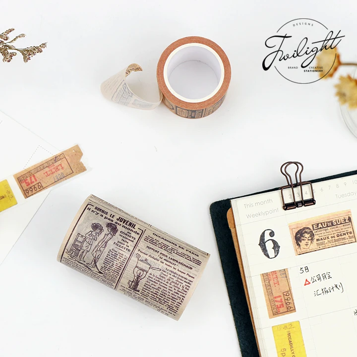 Washi Tape Vintage Map Ticket DIY Decorative Scrapbooking Masking Tape Adhesive Washi Tape Set Label Sticker