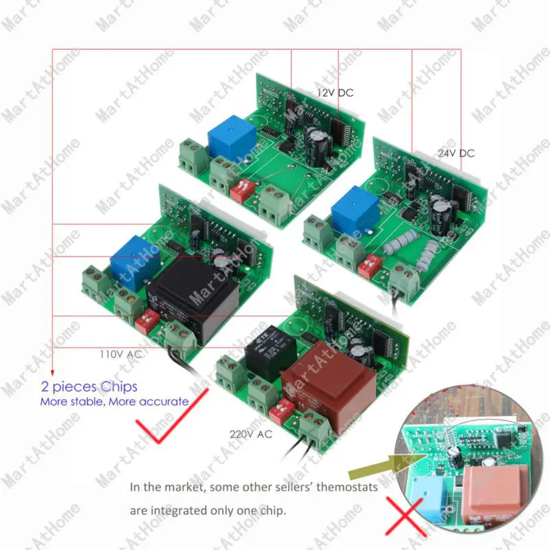 WH7016E 12/24/110/220 V-9,9~ 99,9 C цифровой Температура контроллер электронный термостат w/зонда и сигнализации для аквариума, рептилия