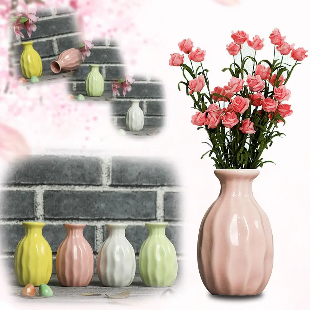 

Mini Vase Ceramic Pottery Flower Pot Plant Office Ornaments Decoration