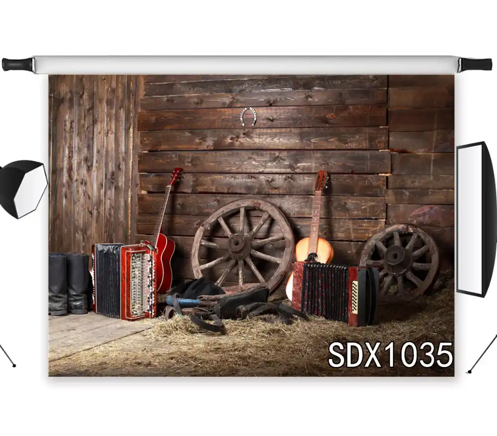 Lb Rustic Style Vinyl 9x6ft Photography Backdrop Props Wagon Wheel