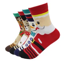 Высококачественные женские носки с героями мультфильмов, 4 пары/партия, осенне-зимние рождественские носки, женские хлопковые носки с забавными животными