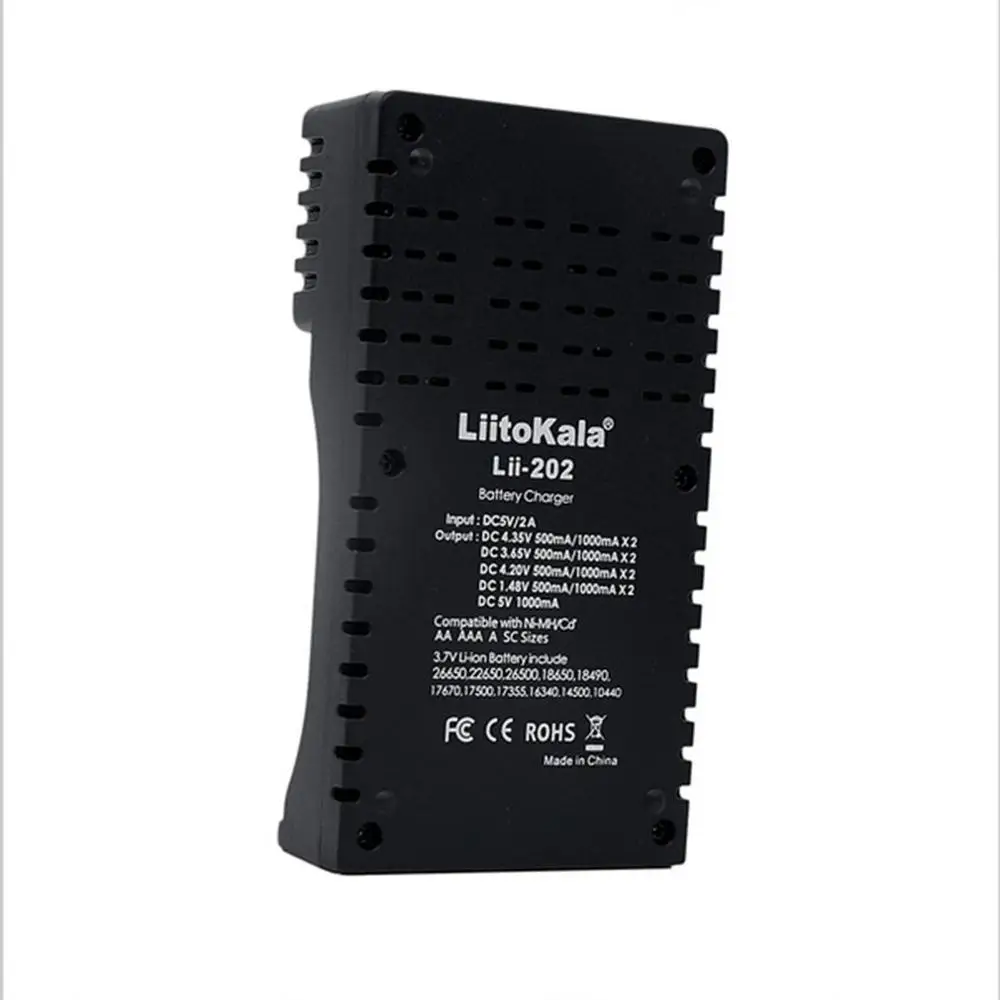 Liitokala Lii202 18650 зарядное устройство 26650 16340 14500 NiMH литий ионный аккумулятор умное