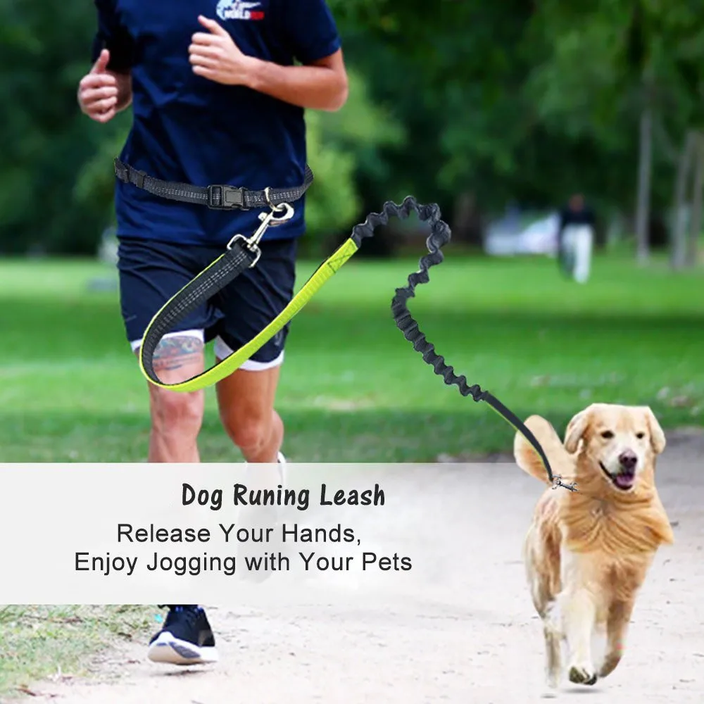 

Hand Free Dog Leashes Elastic Night Reflective Safe Pet Leash with Belt
