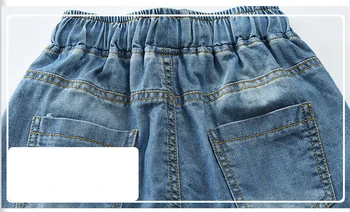 New Summer Children Denim Shorts Fashion Washed Blue Jeans Big Boys Short Pants Kids Teenagers Causal Blue Color trousers BC067 5