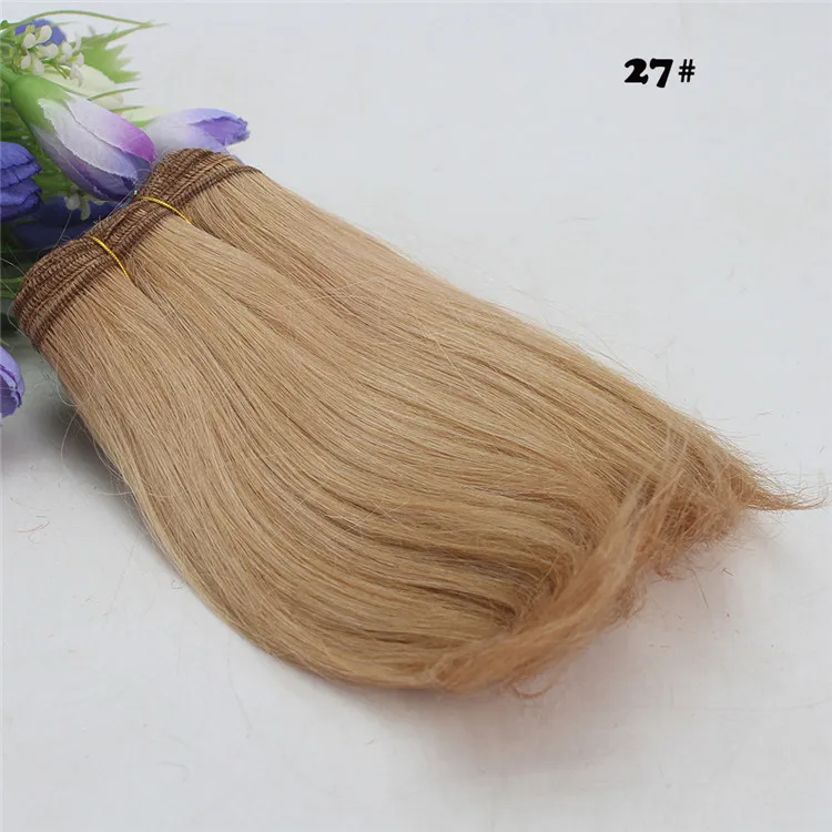 Шерстяные волосы кусок коричневый черный оранжевый прямые шерстяные волосы для BJD/SD DIY куклы парики - Цвет: 27