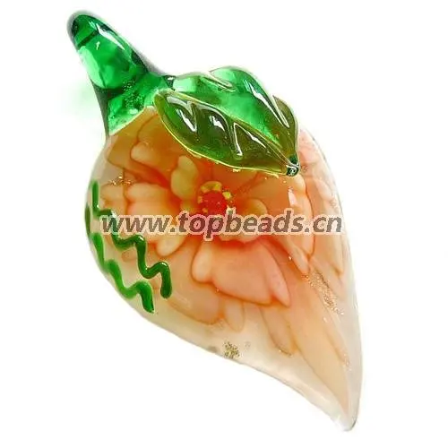 Lampwork Стекло Подвески, Мурано Стекло кулон, золото Фольга Стекло кулон, внутренний цветок Стекло кулон, продавец ПК