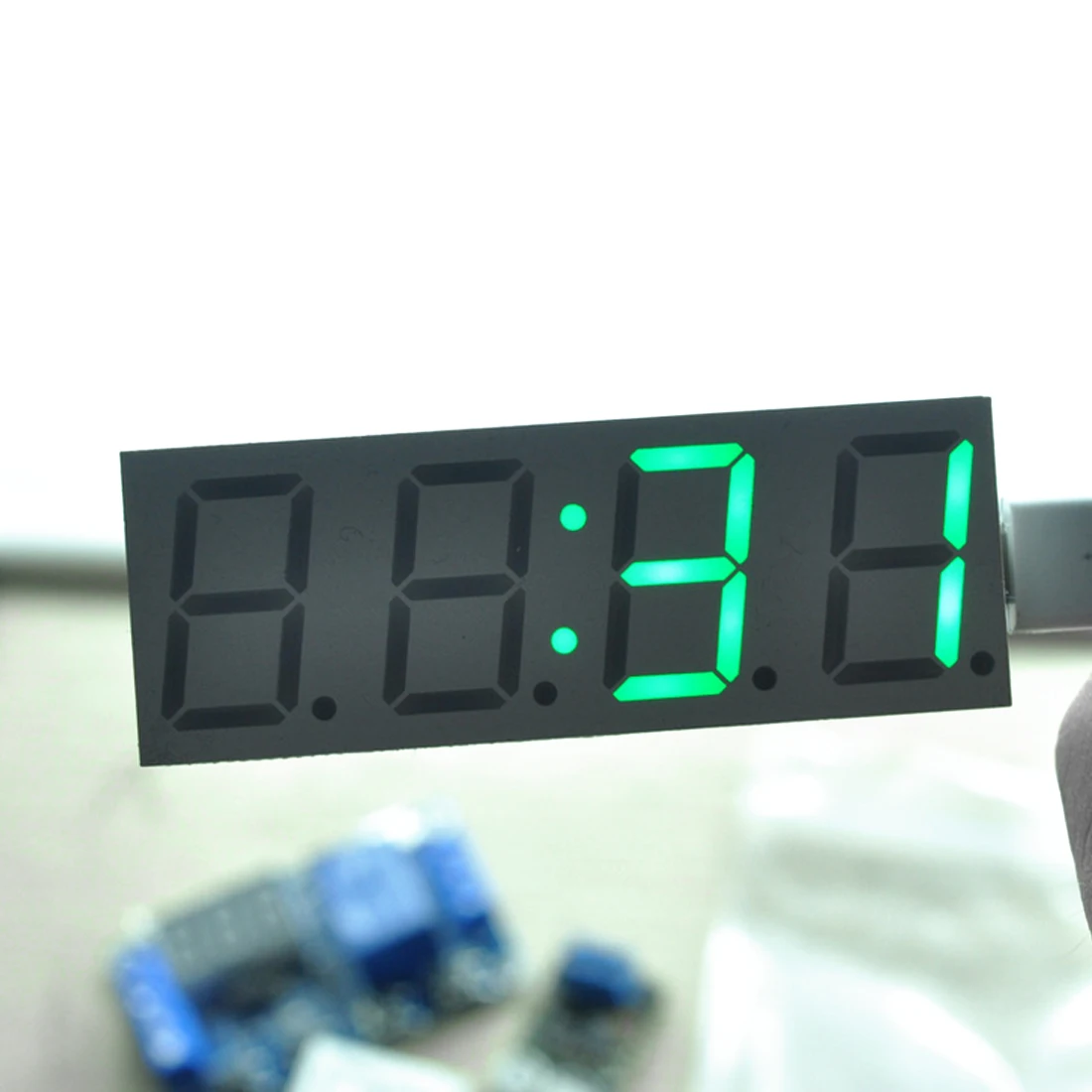 

Green LED Electronic Clock Microcontroller Digital Clock Time Light Control Temperature Thermometer DIY Kit
