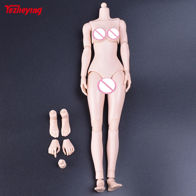 1//6 Scale Pale Skin Female Body Rubber Middle Chest 12/" Action Figure Toys Model