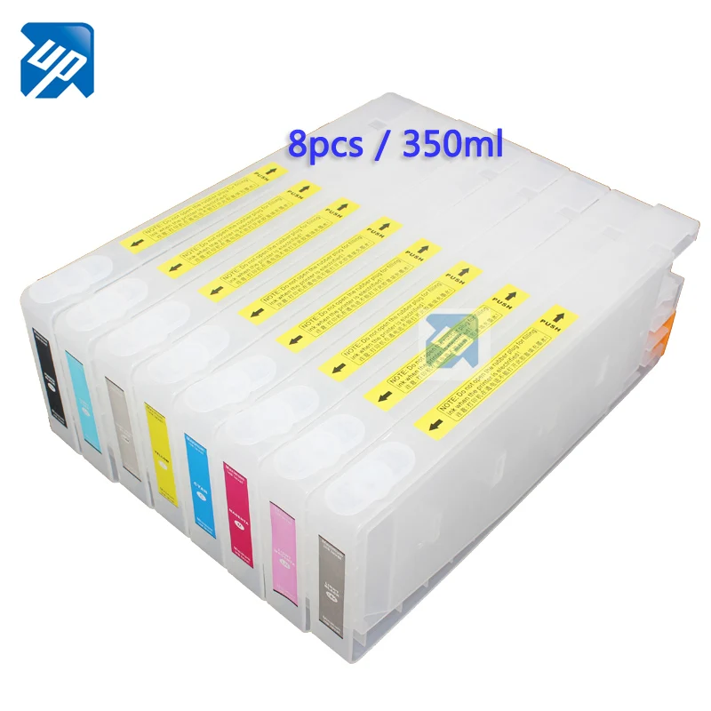 8 шт. pro 9880 350 мл совместимый многоразовый картридж для epson PRO9880 pro7880 с чипом