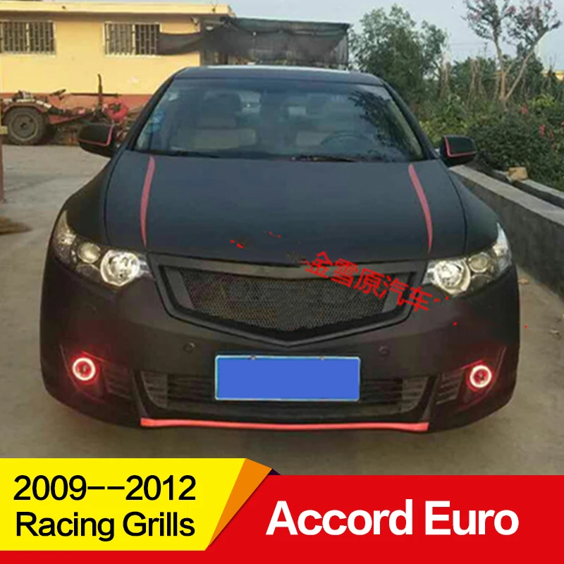 

Use for Honda Accord Euro MK8 Racing Grills 2009 10 11 12 Year carbon fibre Refitt Front Center Racing Grille Cover Accessories