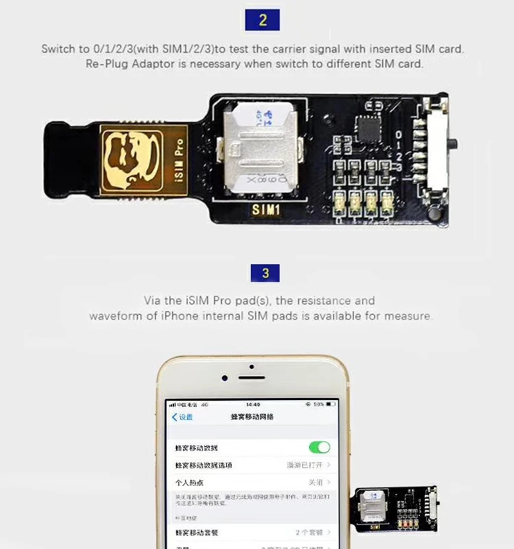 750 Multi-fuction SIM card tester wifi test  unlock adaptor for iphone ipad (2)