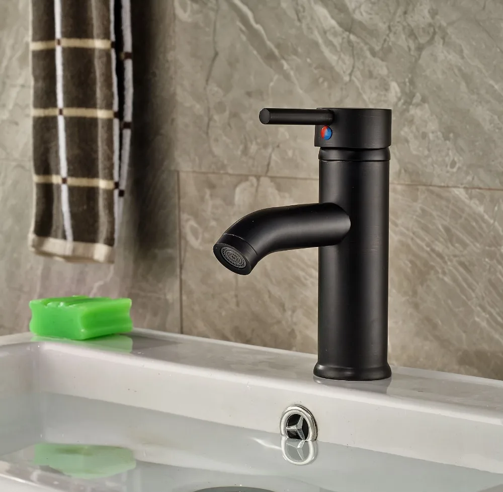 

Newly Bathroom Sink Faucet Oil Rubbed Bronze Swivel Spout Hot&Cold Faucet Deck Mounted