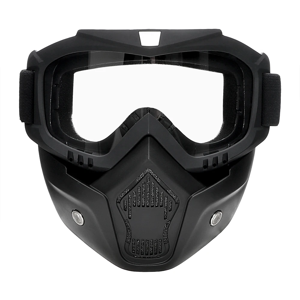 Очки для мотокросса, защитные очки для мотокросса, съемные очки, УФ-защита для лыжного велосипеда, маска для шлема с открытым лицом - Цвет: Transparent