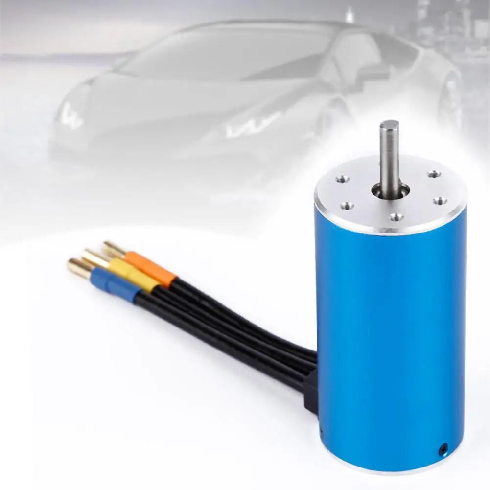 Прочный 1x3670 4 полюса 2150KV бесщеточный мотор для RC 1/10 внедорожный автомобиль Лодка |