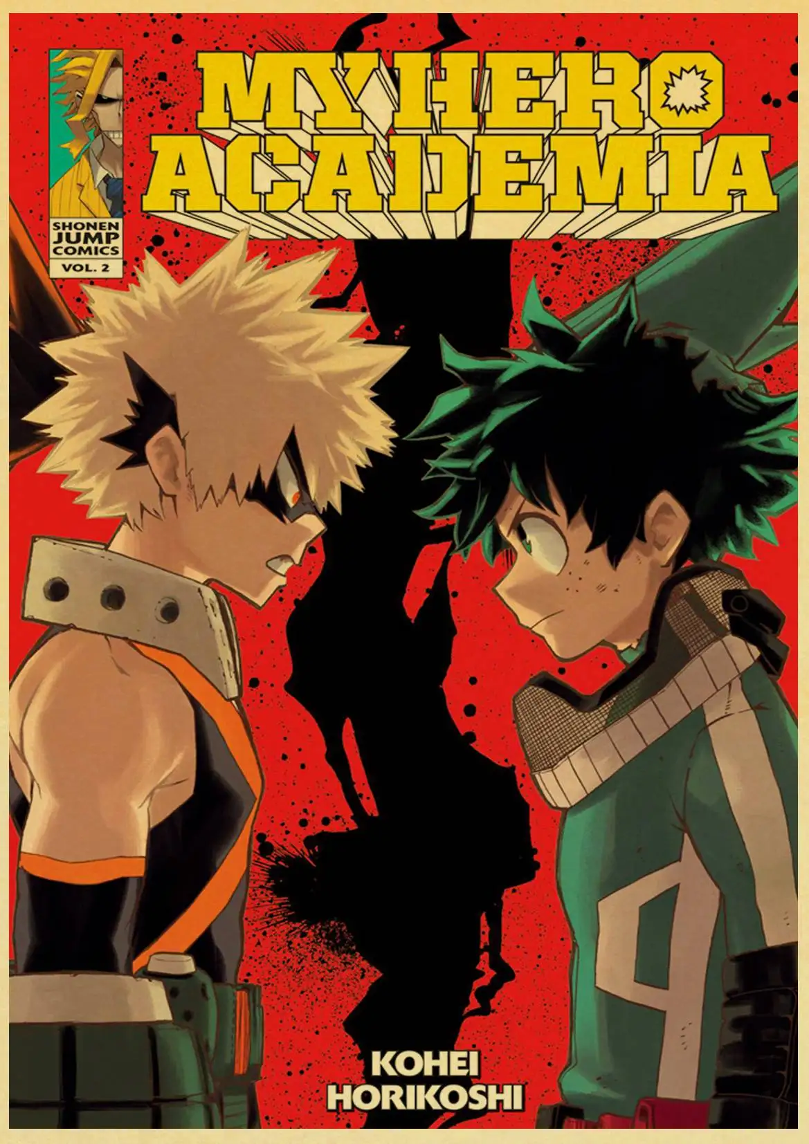 Японский мультфильм аниме My Hero Academy Midoriya izku винтажный бумажный плакат настенная живопись украшение дома 42X30 см 30X21 см - Цвет: T003