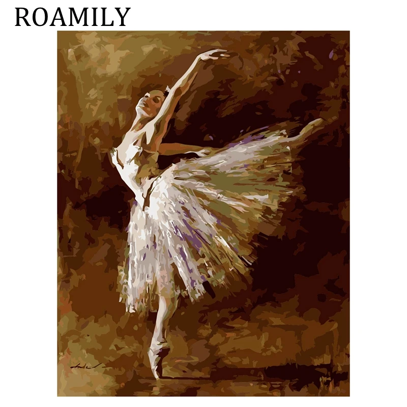 ROAMILY Painting By Numbers Beautiful Dancing Women Room Decor Paint painting Wall Schilderen Op Nummer | Дом и сад