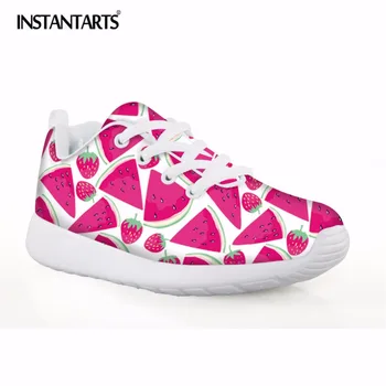 

INSTANTARTS Summer Fruit Watermelon Printing Kids Running Outdoor Sport Shoes Lightweight Air Mesh Shoes for Girls Baby Sneakers