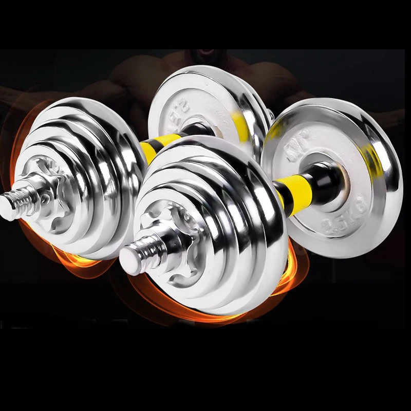 S 30kgs Electroplated Dumbbell with plastic Rack fitness Exercise Equipment dumbbell set