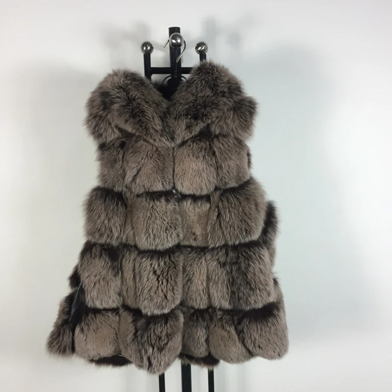 High quality winter coat  fashion luxury women's jacket gilet vests fox jacket real fox fur sleeveless vest women's down coats & jackets