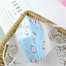 50pcs Pack Fashion New children s non woven kerean folding cartoon printing built in nose cloth