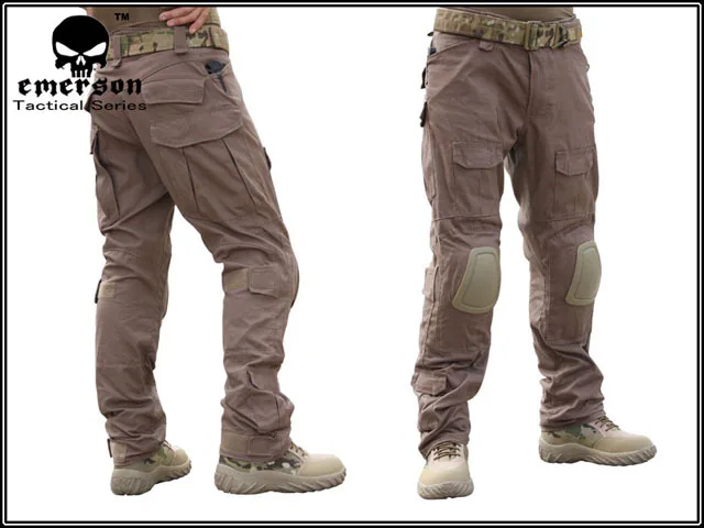 Мужские военные страйкбольные охотничьи боевые штаны EMERSON Gen2 тактические штаны с наколенниками Coyote коричневые EM6987