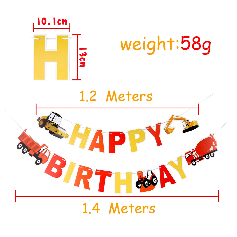 1 комплект задний фон с изображением фермы строительный автомобиль счастливый плакат "с днем рождения" Грузовик Экскаватор торт украшение трактор вечерние украшения для детского возраста