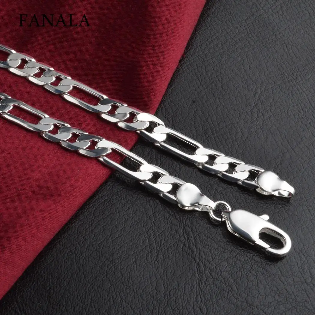 Men Women Vintage Style Silver Plated Chain Link Bracelets Party Jewelry 20cm | Украшения и аксессуары