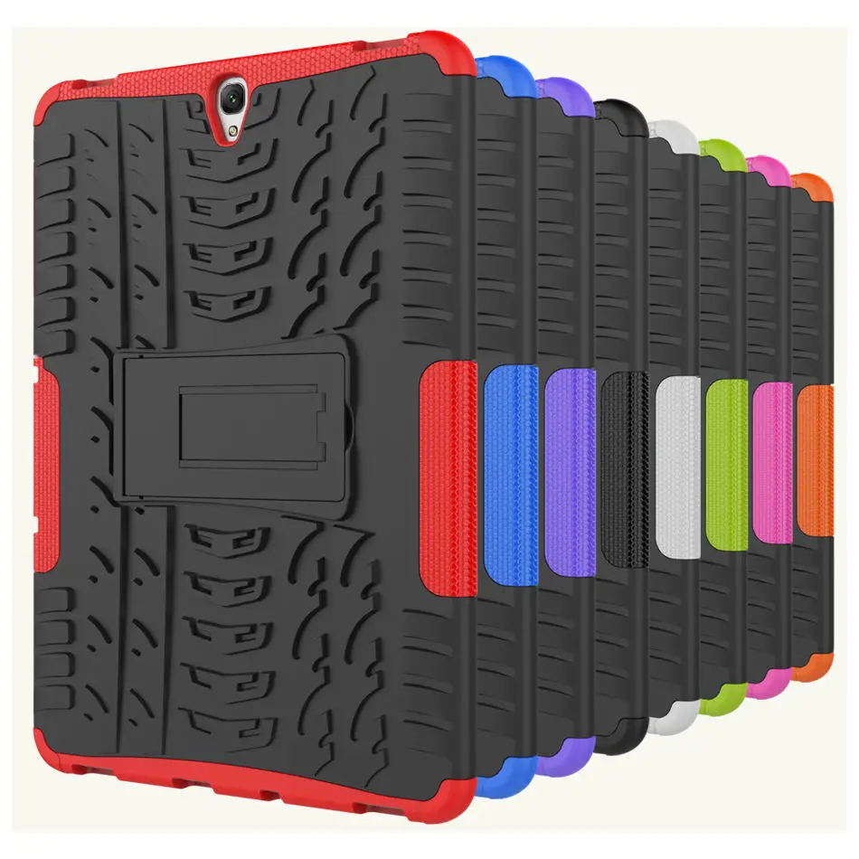 Детский чехол для Samsung Galaxy Tab S3 9 7 T820 T825 Tablet silicon PC Armor Heavy Duty Dazzle Hybrid Straped Rubber Cover Funda +