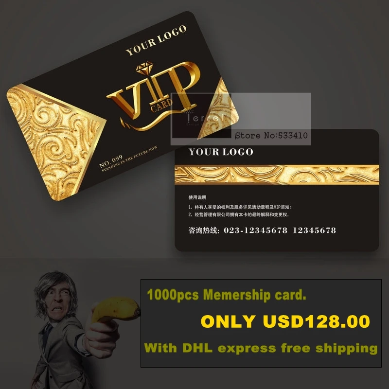 

1000pcs/lot customized full color printing plastic card, pvc card printing, pvc membership card printing with free shipping DHL