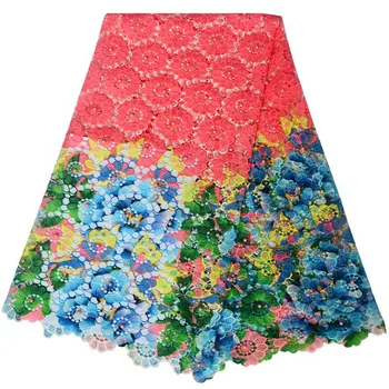 

New fashion design Embroidery African Cord Laces with plenty beaded.Guipure Lace Fabric For Nigerian Wedding Dress sewing70521B