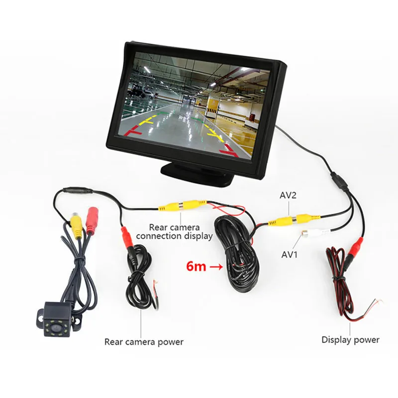 Монитор Do Carro De 4," Tela Para камера заднего вида Reversa Cor TFT Lcd Цифровой HD Polegada PAL/NTSC видеорегистратор Автомобильный видеорегистратор - Название цвета: 8 LED camera