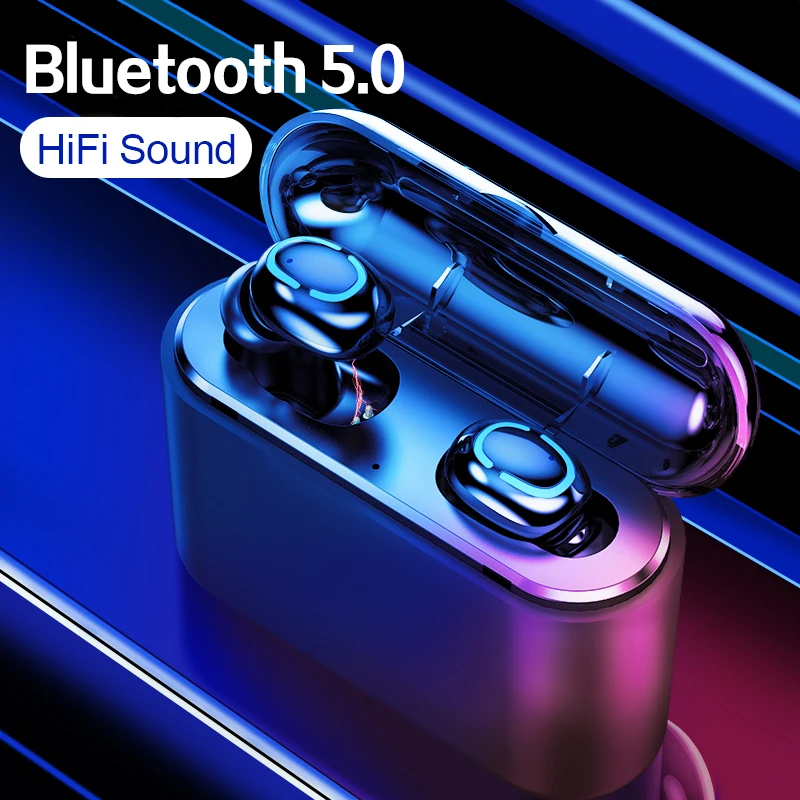 Настоящие Bluetooth 5,0 наушники HBQ TWS Беспроводные наушники с громкой связью 3D стерео игровая гарнитура с аккумулятором светодиодный цифровой дисплей