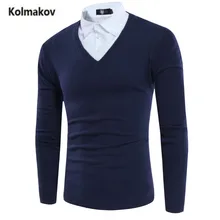 KOLMAKOV 2017 new arrival sweaters men fashion leave two sets of men sweater ,men’s casual simple warm sweater ,full size M-3XL.