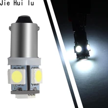 Автомобильные габаритные лампы Ba9s T4w 5050 SMD 5 светодиодный башенный 96 люмен автоматический клиновой маркер светильник светодиодный лампочка 12 В постоянного тока Белый Синий Желтый Красный 1 шт