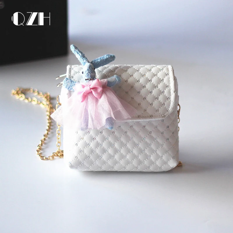  QZH little girl Mini doll messenger bags PU baby girls princess shoulder bag crossbody handbags for - 32804832231